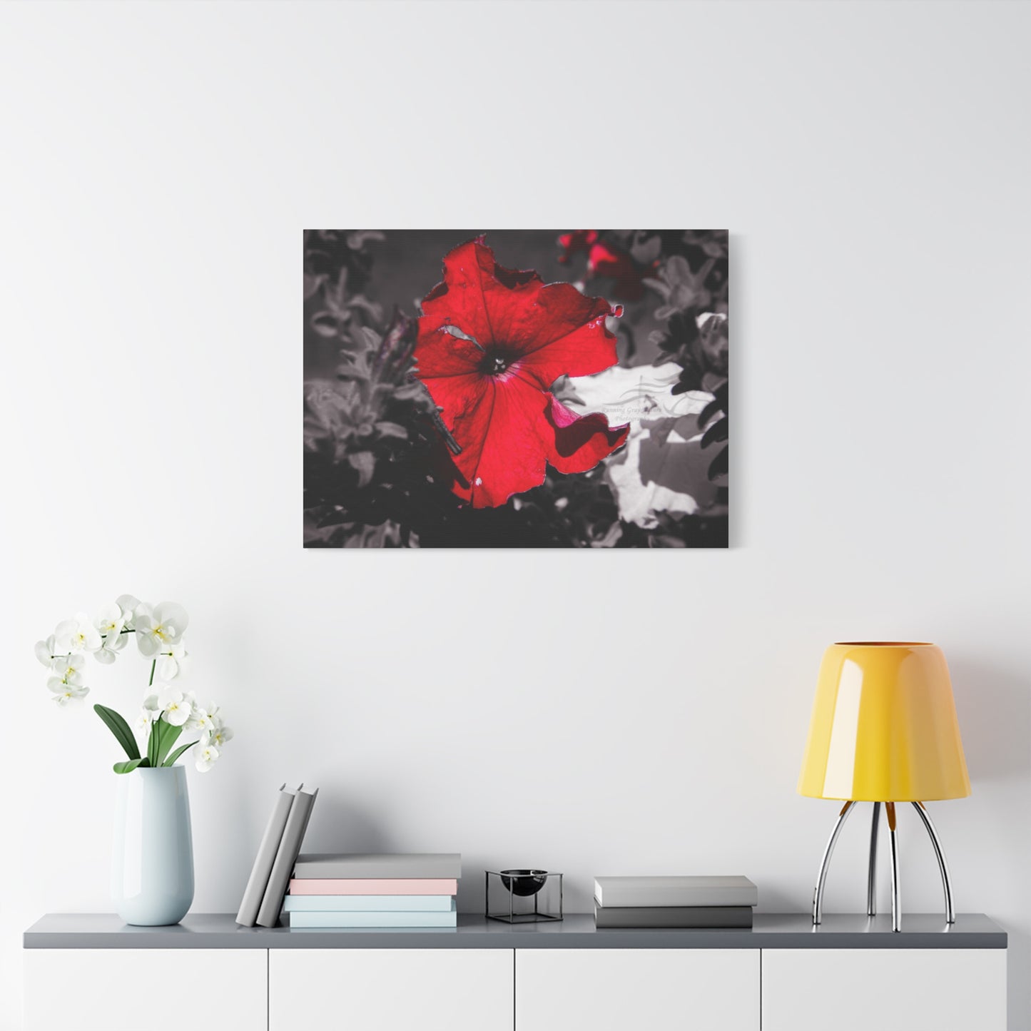 Black and Red Flower Canvas