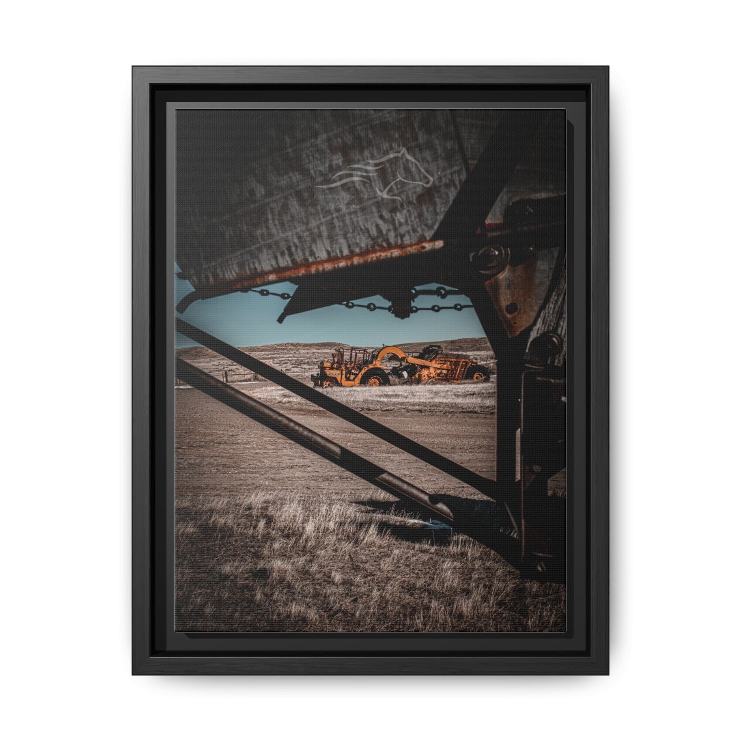 Rustic Yellow John Deer Framed Canvas