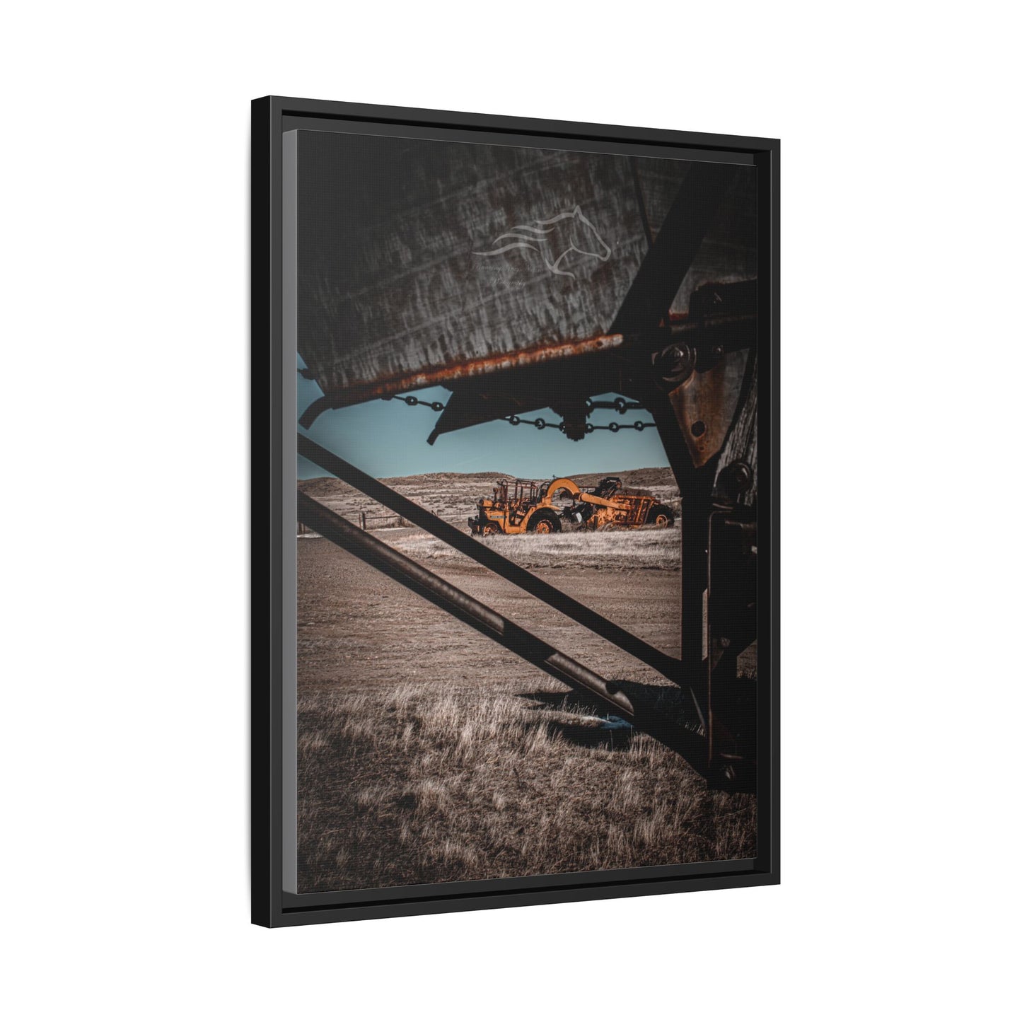 Rustic Yellow John Deer Framed Canvas