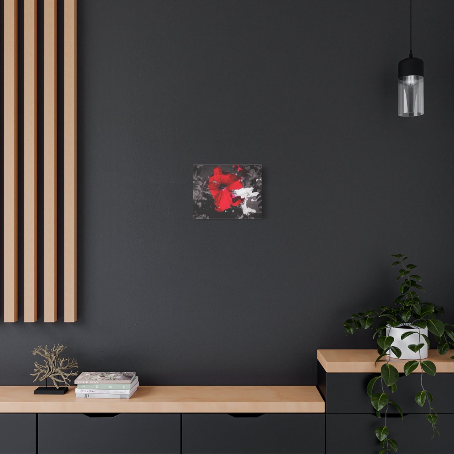 Black and Red Flower Canvas