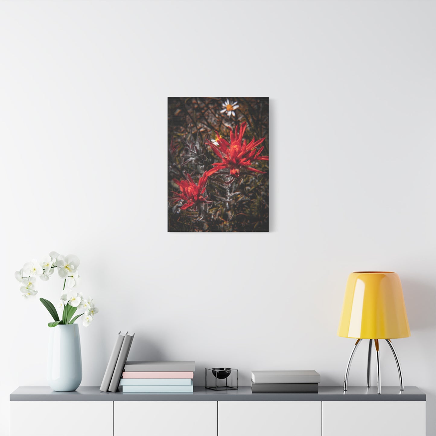 Black and Red Indian Paint Brush Canvas